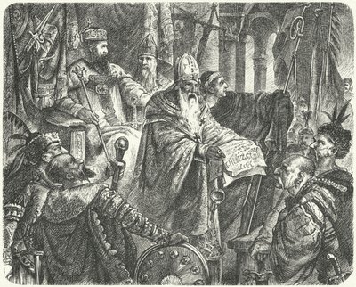 Casimir III de Pologne proclamant le Statut de Wislica - German School