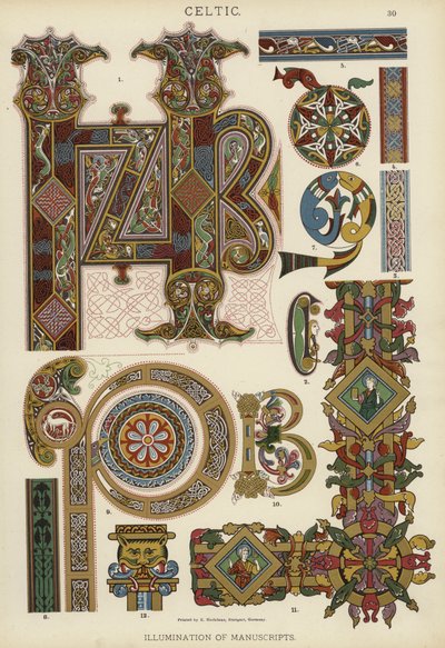 Celtique, Illumination de manuscrits - German School