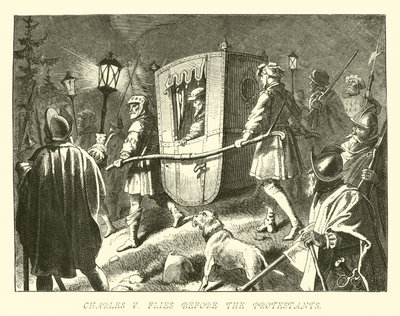 Charles V fuit devant les protestants - German School