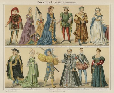 Costumes des XVe et XVIe siècles - German School