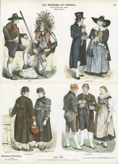Costumes du Tyrol, XIXe siècle - German School