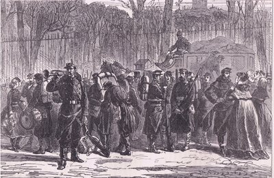 Départ du dixième régiment de gardes nationaux vers les postes avancés, Histoire de la guerre entre la France et l