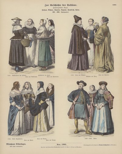 Costumes néerlandais, bohèmes, espagnols, anglais, français et polonais - German School