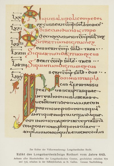 Édit de Rothari, roi des Lombards, 643 - German School