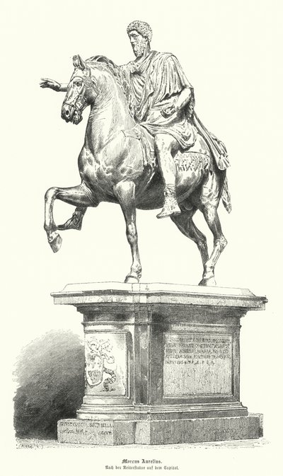 Statue équestre de Marc Aurèle, empereur romain - German School