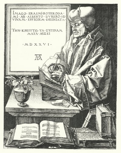 Érasme de Rotterdam, réformateur catholique et humaniste néerlandais (gravure) - German School