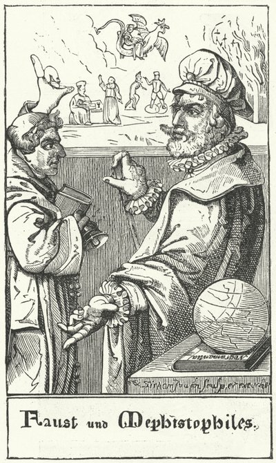 Faust et Méphistophélès - German School