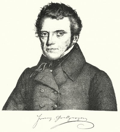 Franz Grillparzer, dramaturge et poète autrichien (gravure) - German School