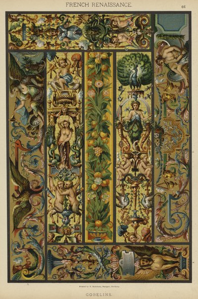 Renaissance française, Gobelins (lithographie en couleur) - German School