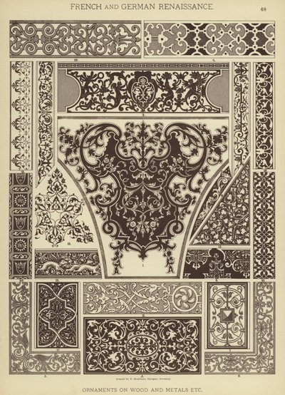 Renaissance française et allemande, Ornements sur bois et métaux - German School