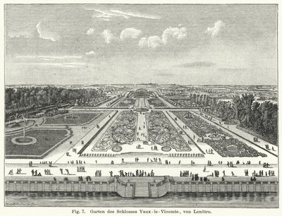 Conception de jardin : jardins du Château de Vaux-le-Vicomte, Maincy, France, aménagés par André le Nôtre au XVIIe siècle - German School