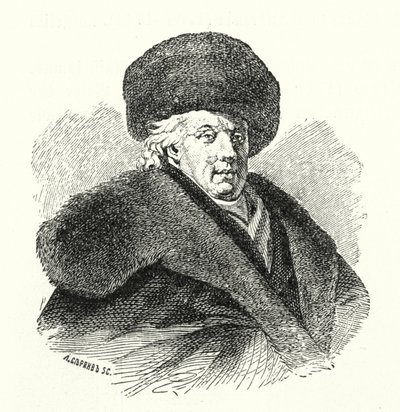 Gavrila Derjavine, poète russe (gravure) - German School