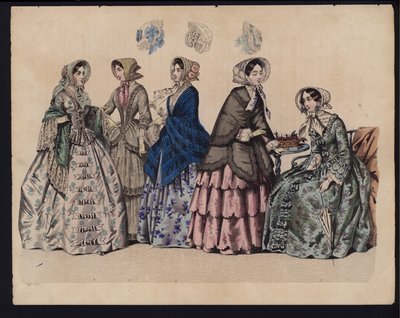 Planche de mode allemande, milieu du XIXe siècle - German School