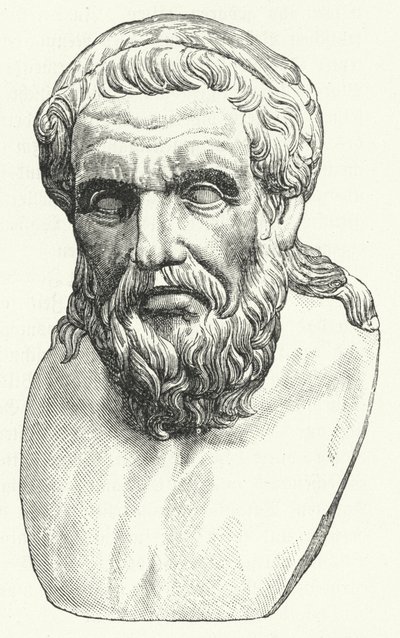 Tête du philosophe romain Apollonios de Tyane (gravure) - German School