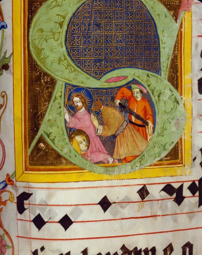 Initiale historiée S avec la décollation de Saint Jean-Baptiste, du Graduel de Friedrich Zollner de Langenzenn, 1439-42 - German School