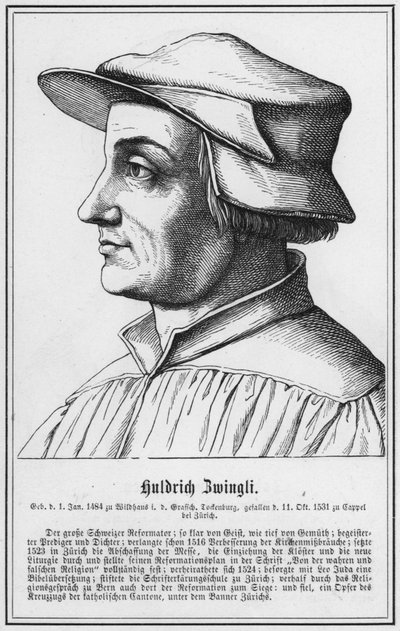 Huldrich Zwingli (gravure) - German School