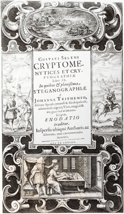 Illustration du Livre 9 de Cryptomenysis et Cryptographie par Gustavus Selenus (Augustus, duc de Brunswick), 1624 - German School