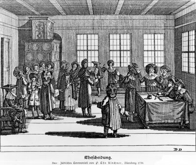 Illustration tirée du Jüdisches Ceremonial, oder Beschreibung dererjenigen Gebrduche par Paul Christian Kirchner, 1724 - German School