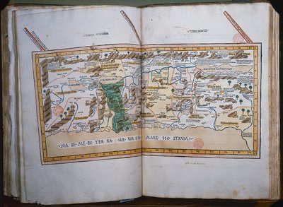 Inc. 425 Carte de la Terre Sainte, basée sur les descriptions et coordonnées données dans Cosmographica, par Ptolémée (Claudius Ptolemaeus d