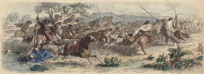 Indiens surprenant des Gauchos dans les Pampas et s