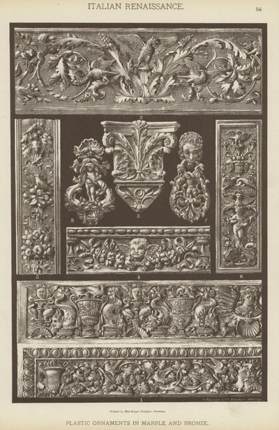 Renaissance italienne, Ornements plastiques en marbre et bronze - German School
