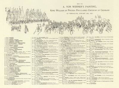 Clé de la peinture du roi Guillaume de Prusse proclamé empereur d