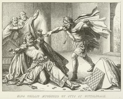 Le roi Philippe assassiné par Otto de Wittelsbach - German School