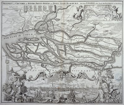 Carte de Hambourg et des environs, publiée à Nuremberg - German School