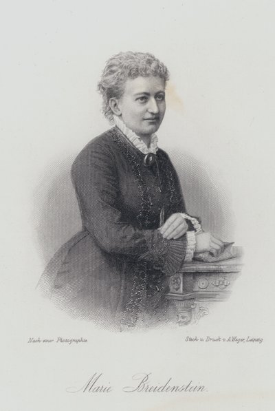 Marie Breidenstein, pianiste, chanteuse et professeur de chant allemande (gravure) - German School