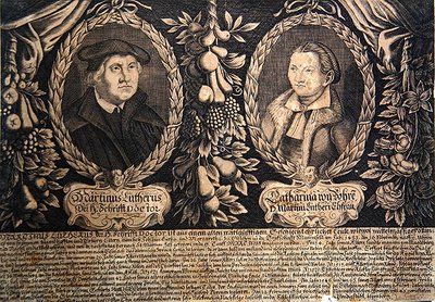 Martin Luther et sa femme Katharina von Bora - German School