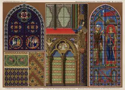 Vitraux médiévaux français : Église de Saint-Denis, Paris ; Sainte-Chapelle, Paris ; Cathédrale de Chartres - German School