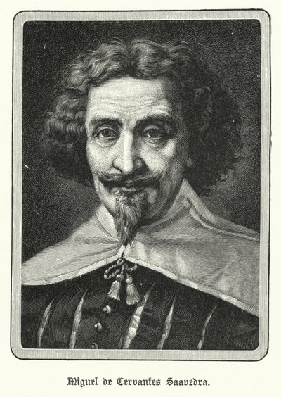 Miguel de Cervantes Saavedra, romancier espagnol (lithographie) - German School