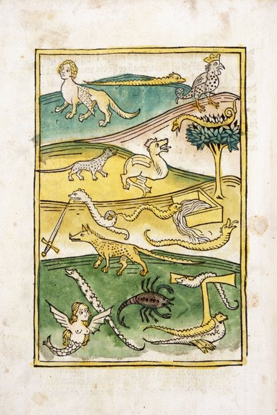 Monstres et serpents dans un paysage - German School