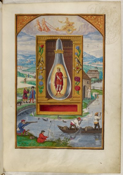 Ms Harley 3469, f.29 Jeune roi dans une fiole, le Quatrième Traité, du 