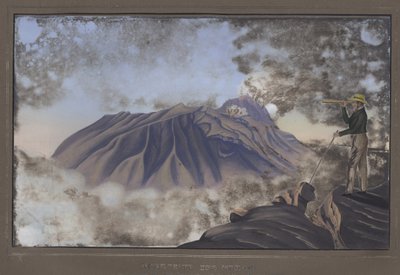 Le côté nord du Merapi vu de la pente sud du Merbabu, pl.X, de Topographischer und naturwissenschaftlicher Atlas zur Reise durch Java, par Dr. Fr. Junghuhn, Magdeburg, 1845 - German School