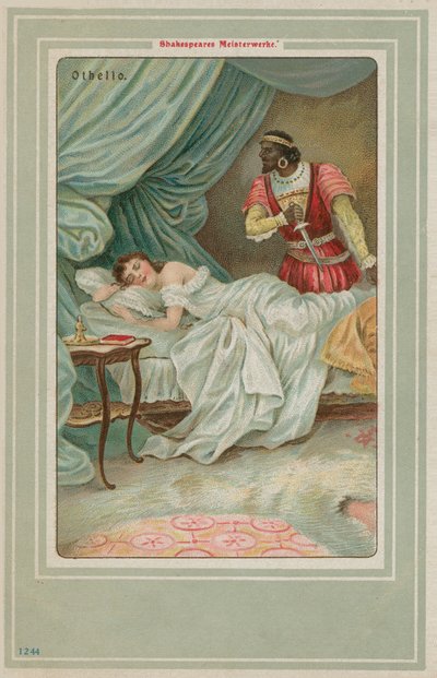 Othello approche la dormante Desdémone - German School