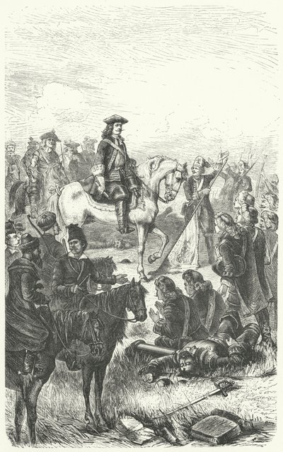 Pierre le Grand de Russie à la bataille de Poltava - German School