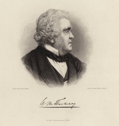 Portrait de William Makepeace Thackeray - German School