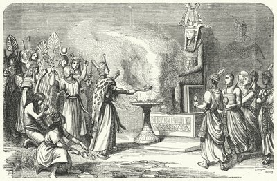 Prêtres effectuant un sacrifice dans l
