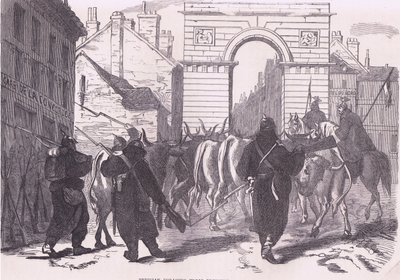 Troupes de fourrage prussiennes ramenant du bétail, Histoire de la guerre entre la France et l