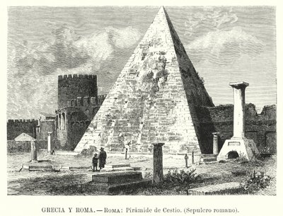 Pyramide de Cestius, tombe de Caius Cestius, Rome - German School