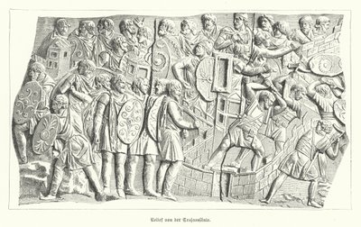 Relief de la Colonne Trajane, Rome, représentant les Romains vainquant les Daces - German School