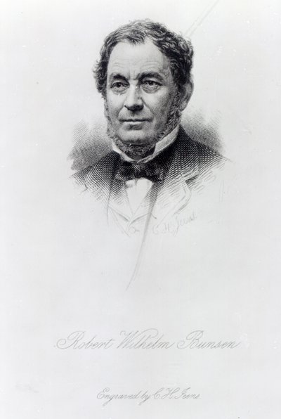 Robert Wilhelm Bunsen, gravé par C.H Jeens - German School