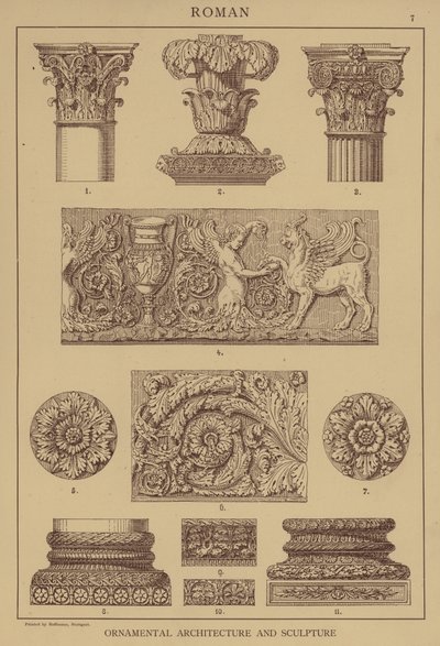 Romain, Architecture et sculpture ornementales - German School