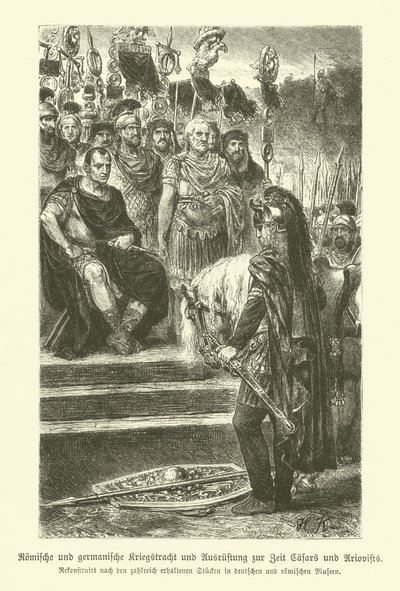 Armes et costumes militaires romains et germaniques du temps de Jules César et Arioviste - German School