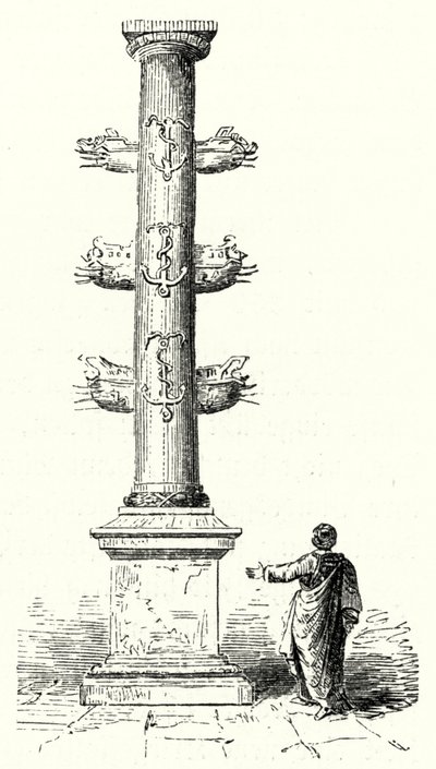 Colonne rostrale de Caius Duilius, commémorant la victoire navale romaine sur les Carthaginois à la bataille de Mylae en 260 av. J.-C. - German School
