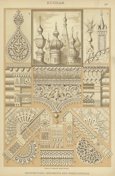 Ornements architecturaux et sculptures sur bois russes - German School