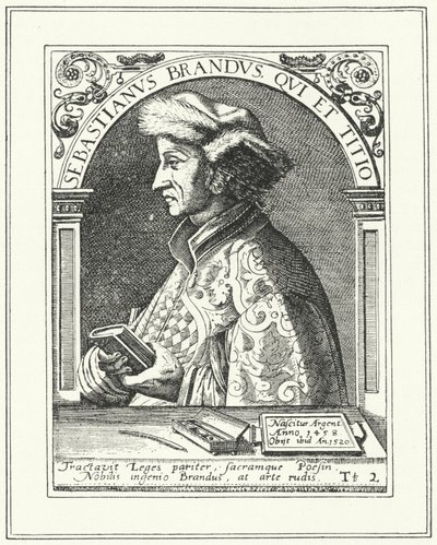 Sebastian Brant, humaniste et satiriste allemand (gravure) - German School