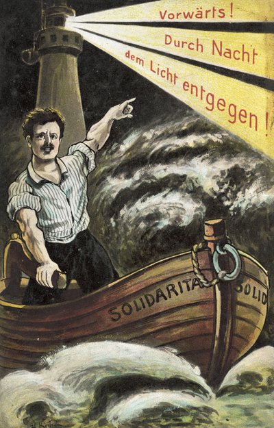 Carte postale de propagande socialiste - German School