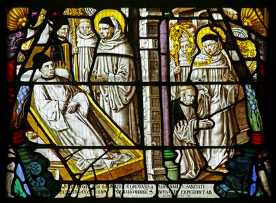 Saint Bernard guérit un homme malade qui souhaite ensuite rejoindre l